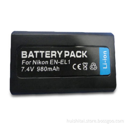 Digital Camcorder Battery for Nikon EN-EL1, with 7.4V Voltage and 980mAh Capacity